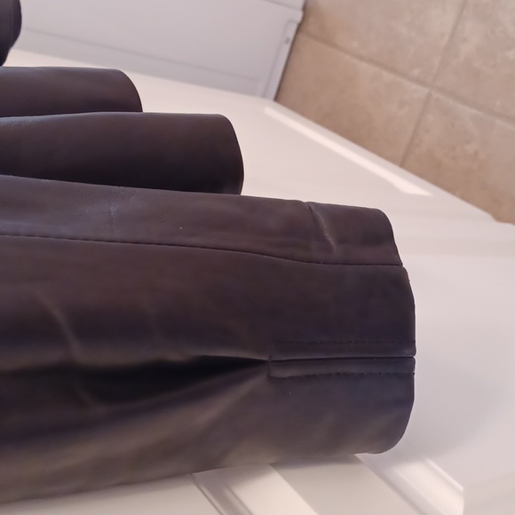 Jones New York Black Leather Scuba-Style Jacket - Picture 4 of 11